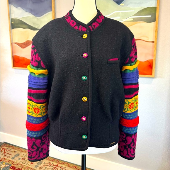 Geiger Colorful Patterned Wool Jacket - Picture 1 of 8